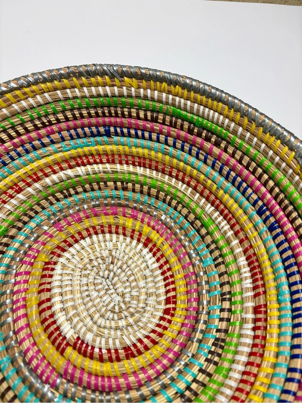 Handwoven Multicolor Decorative Basket Bowl - Home Accents